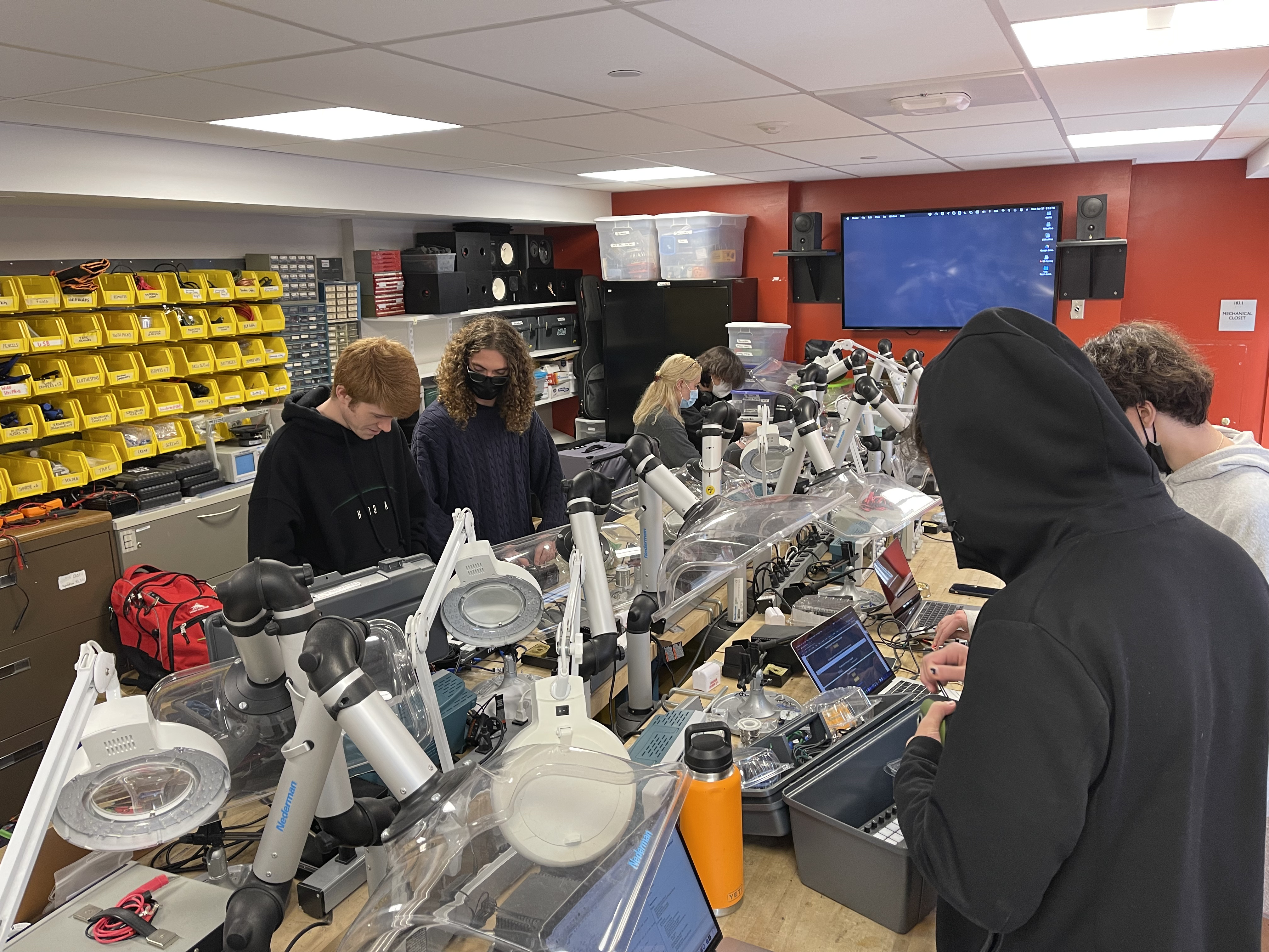 Berklee Maker Space students at work 2